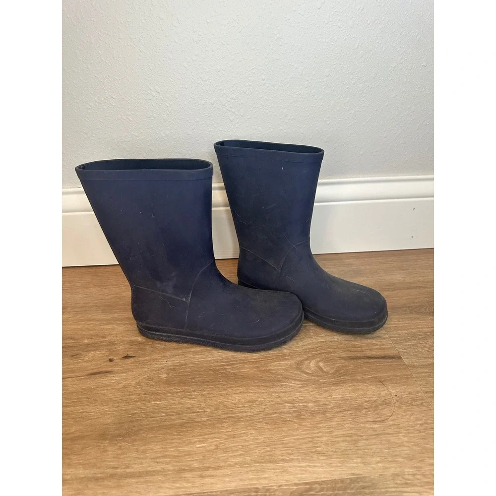 Target Rain Boots Kids Size 13 Navy Blue Waterproof Rubber Puddle Jumpers Spring